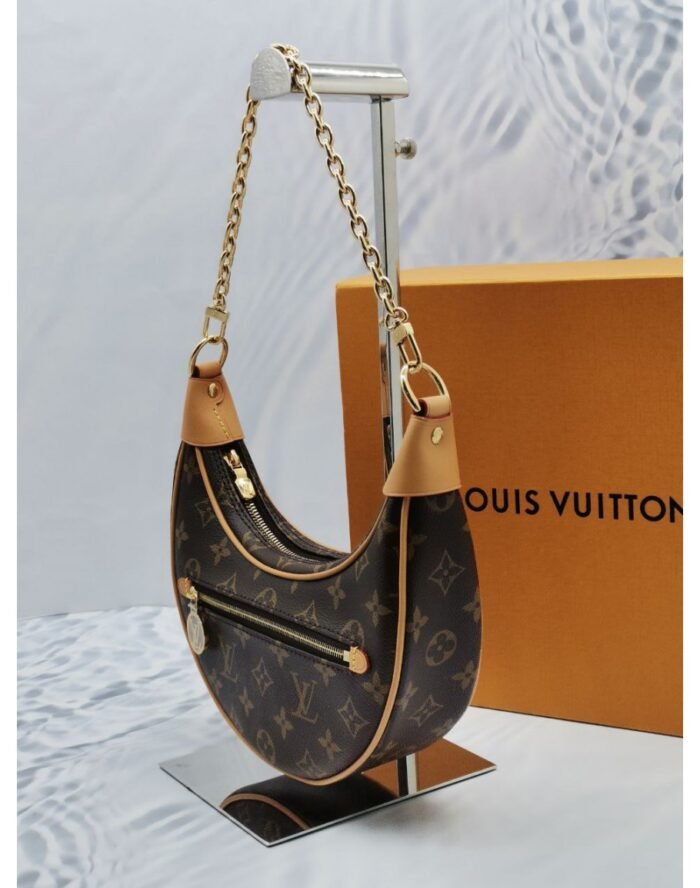 LOOP A HALF MOON SHAPE SHOULDER BAG IN BROWN MONOGRAM CANVAS - Image 6